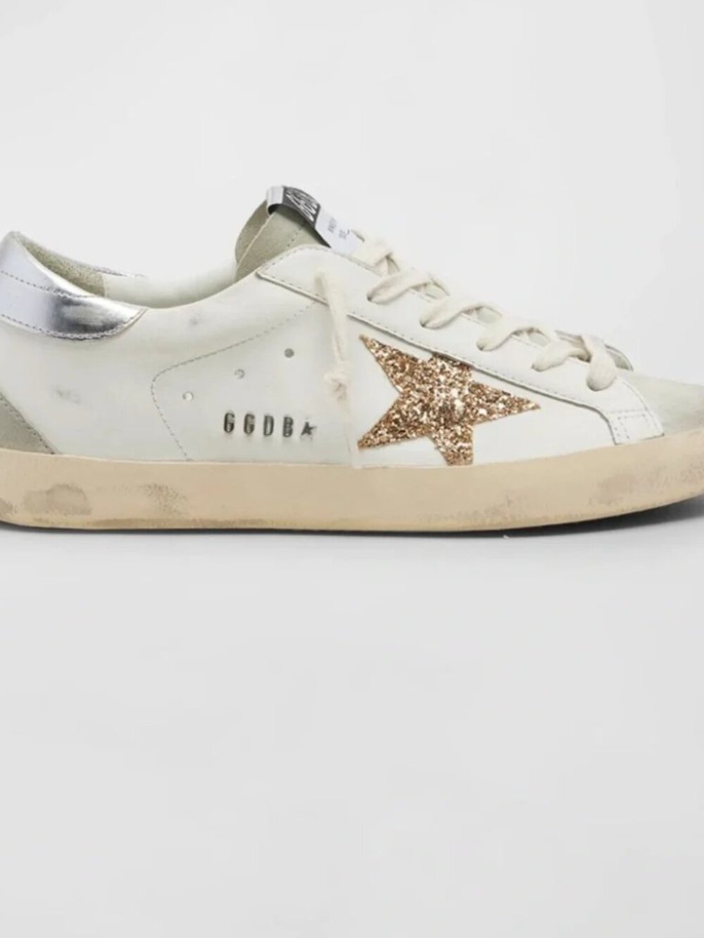 Golden Goose Super-Star Sneakers Womens EU 38 White Ice Gold Silver